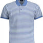 Blue Cotton Men Polo Shirt