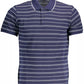 Blue Cotton Men Polo