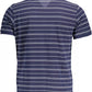 Blue Cotton Men Polo