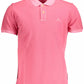 Pink Cotton Men Polo Shirt