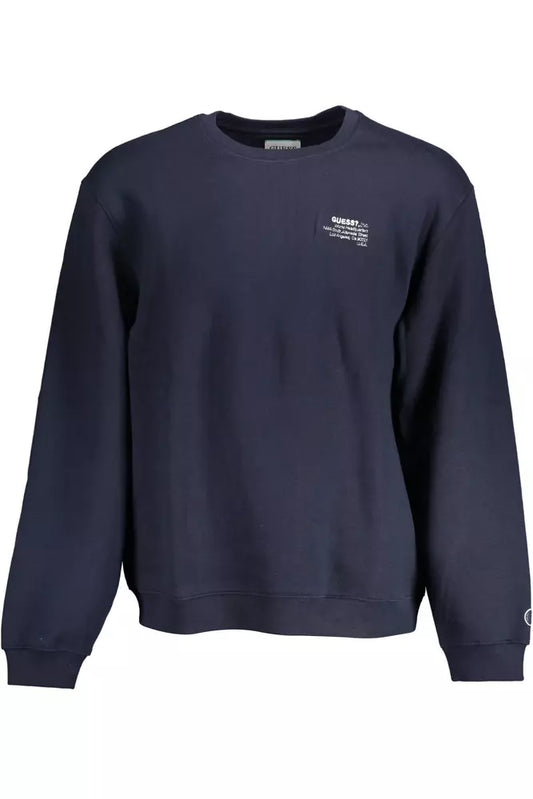 Blue Cotton Men Sweater