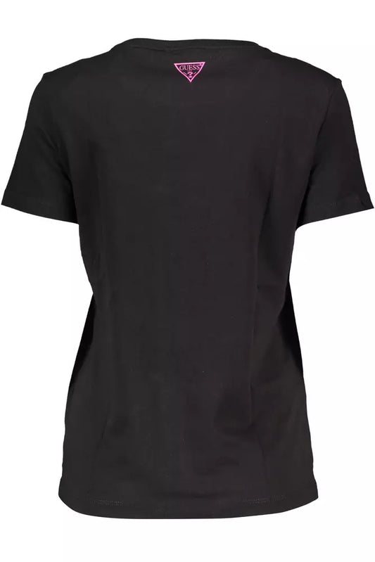 Black Cotton Women T-Shirt
