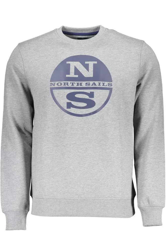 Gray Cotton Men Sweatshirt