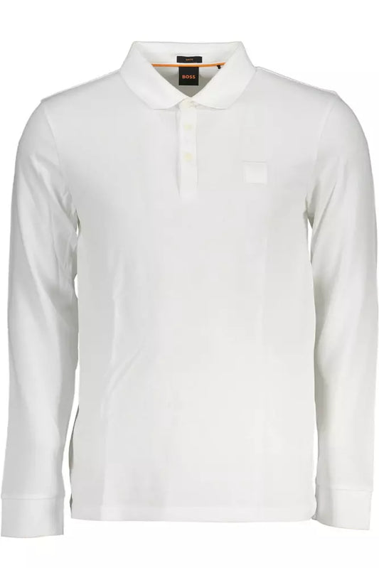 White Cotton Men Polo Shirt