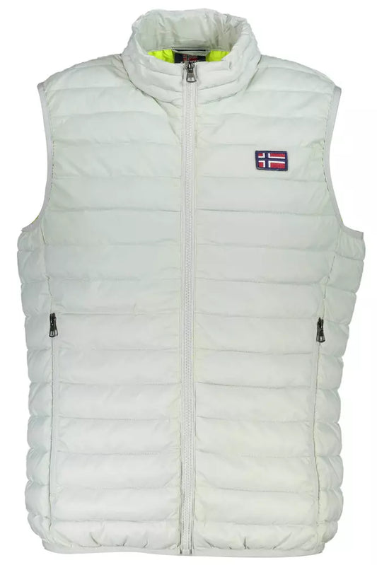 Gray Polyester Men Jacket