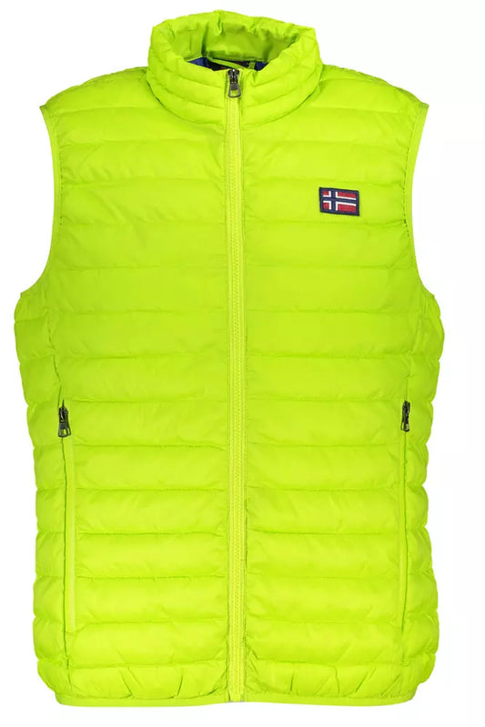 Yellow Polyester Men Jacket