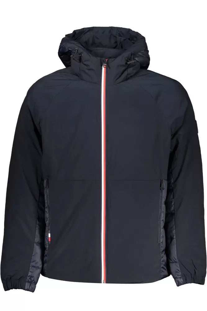 Blue Polyester Men Jacket