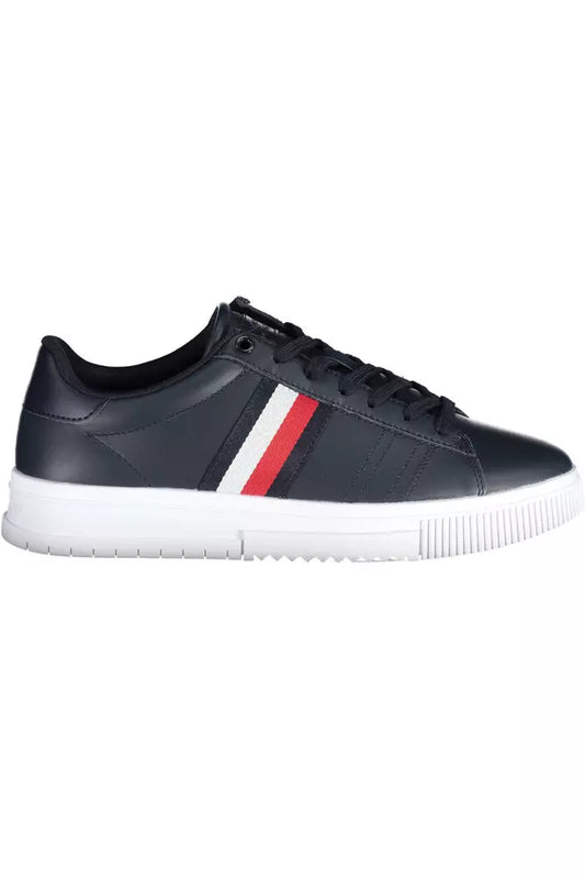 Blue Leather Men Sneaker