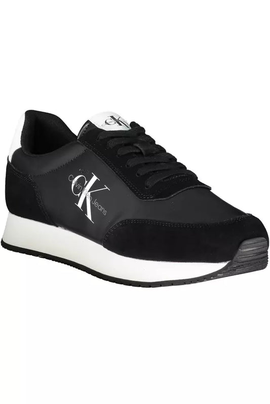 Black Polyester Men Sneaker