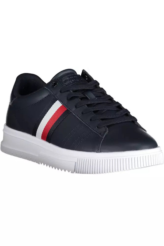 Blue Leather Men Sneaker