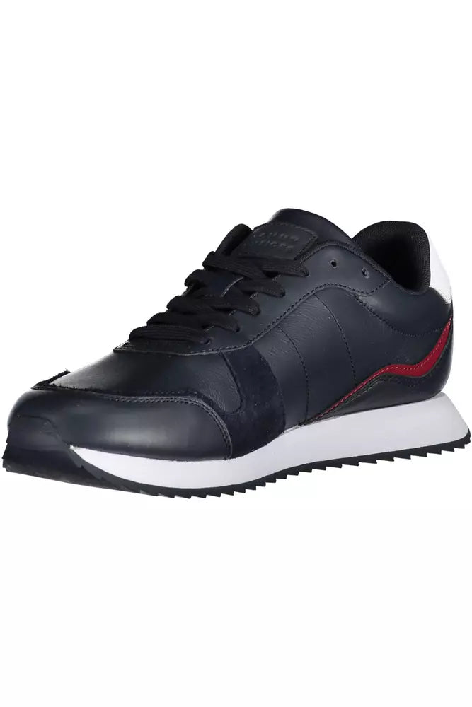 Blue Leather Men Sneaker