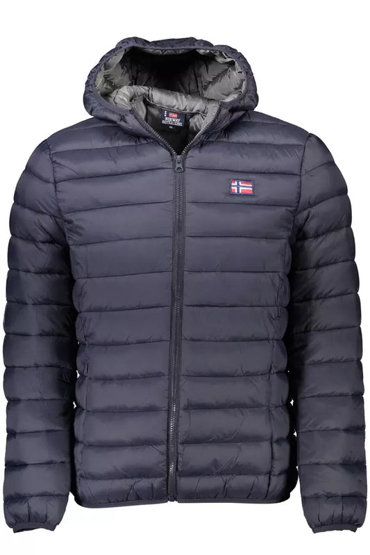 Blue Polyamide Men Jacket
