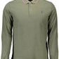 Green Cotton Men Polo Shirt