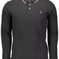 Black Cotton Men Polo Shirt