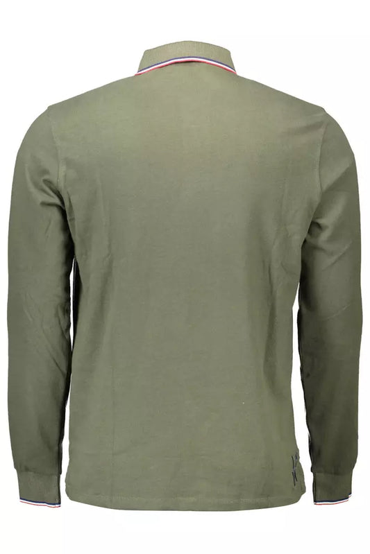 Green Cotton Men Polo Shirt