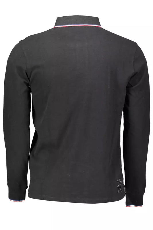 Black Cotton Men Polo Shirt