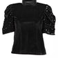 Black Polyester Women Top