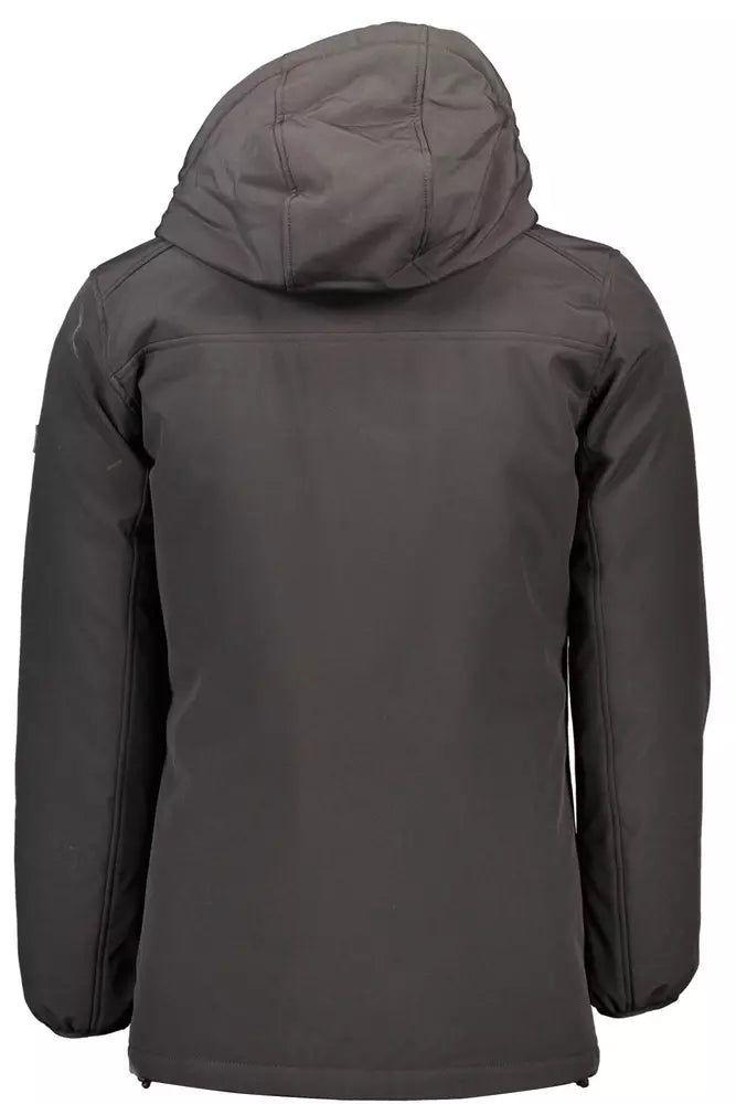 Black Polyester Men Jacket