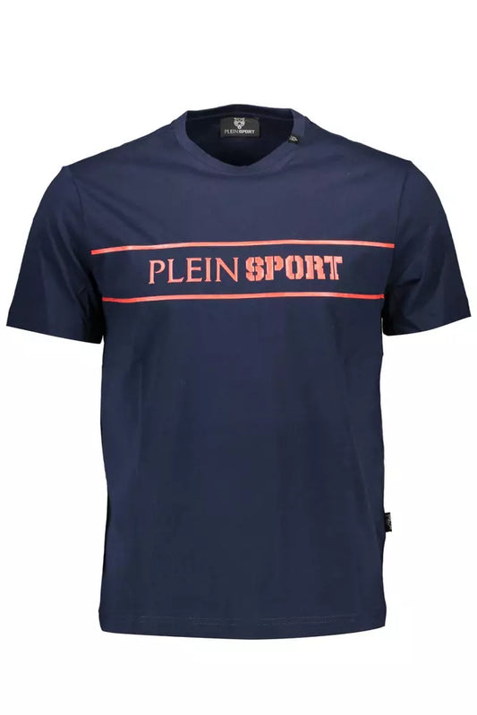 Blue Cotton Men T-Shirt