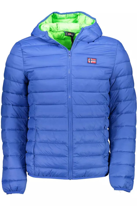 Blue Polyamide Men Jacket