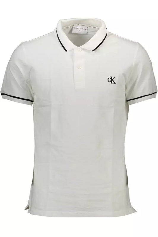 White Cotton Men Polo Shirt
