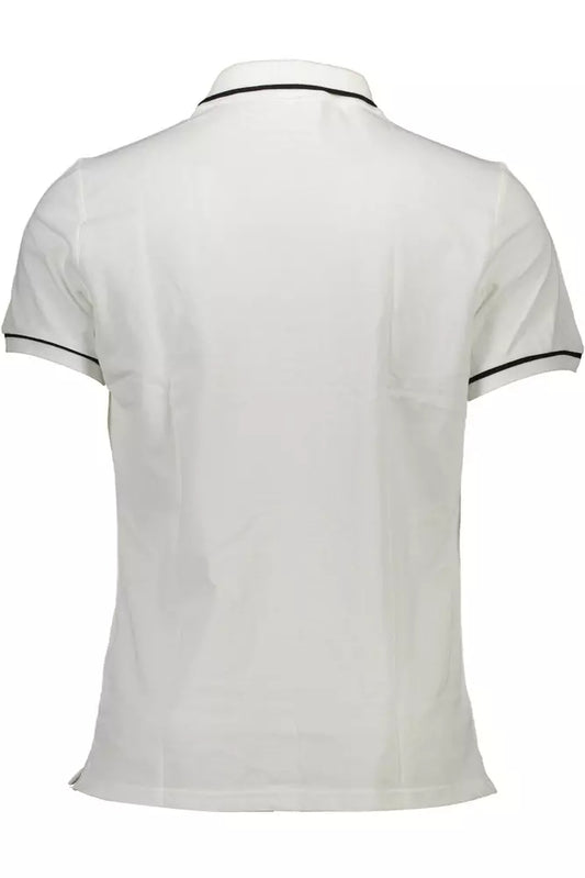 White Cotton Men Polo Shirt