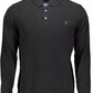 Black Cotton Men Polo Shirt