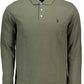 Green Cotton Men Polo Shirt