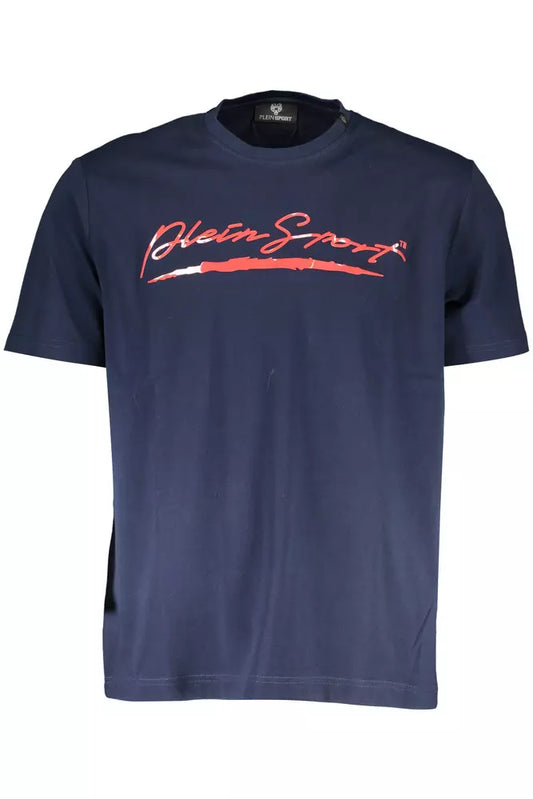 Blue Cotton Men T-Shirt