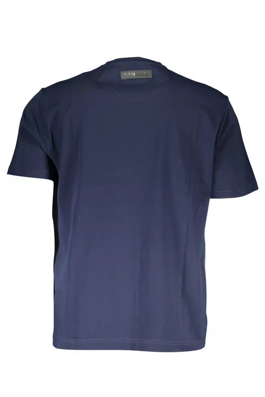 Blue Cotton Men T-Shirt