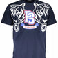 Blue Cotton Men T-Shirt