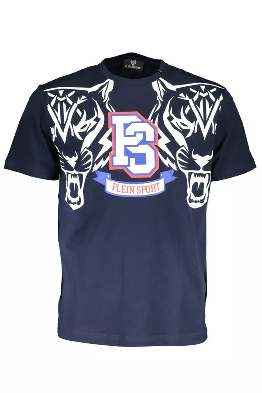 Blue Cotton Men T-Shirt