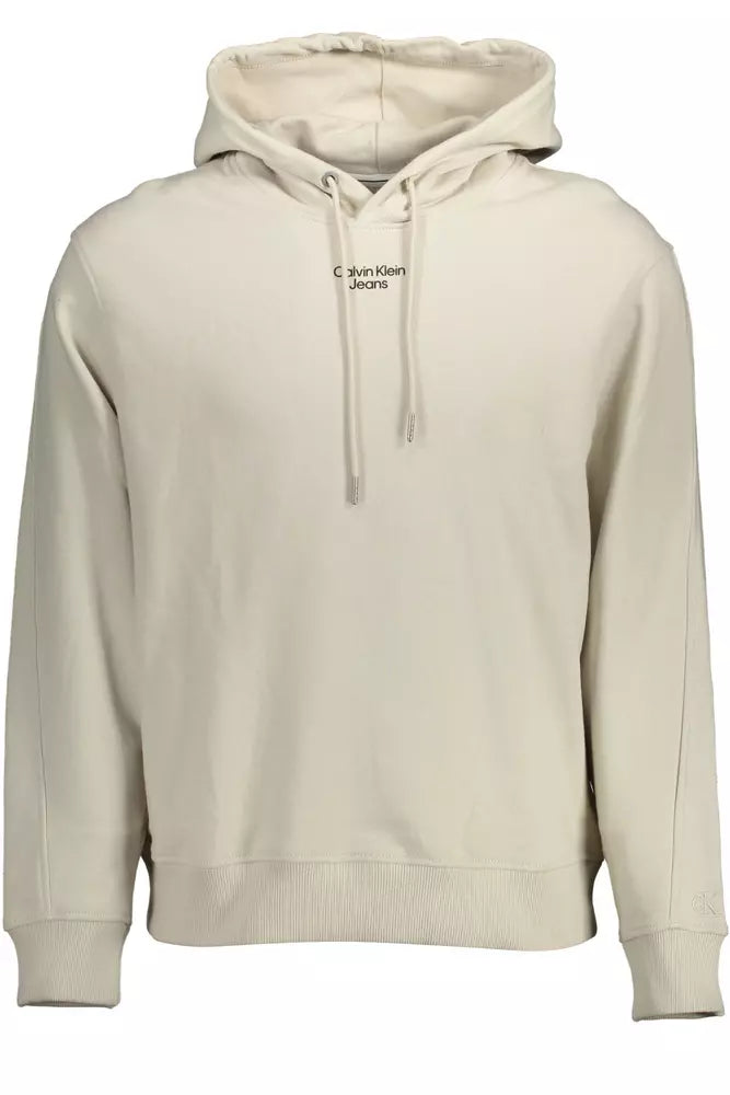 Beige Cotton Men Sweater