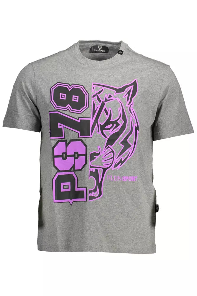 Gray Cotton Men T-Shirt