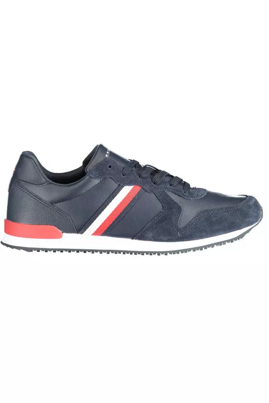 Blue Leather Men Sneaker