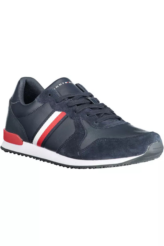 Blue Leather Men Sneaker