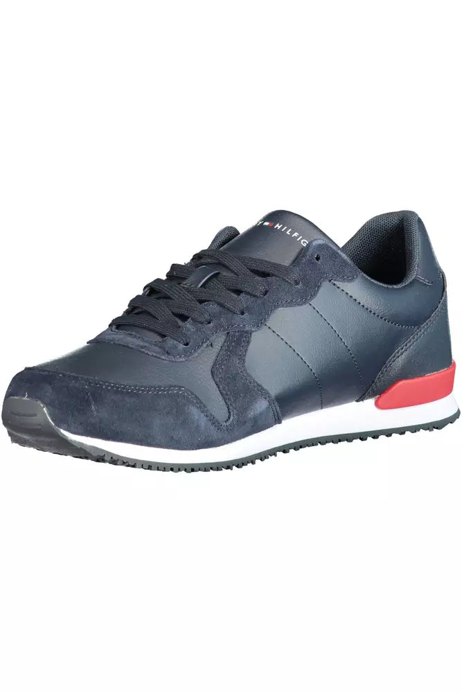 Blue Leather Men Sneaker