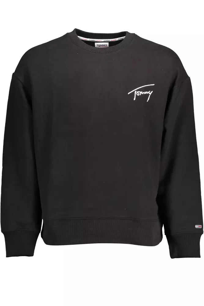 Black Cotton Men Sweater