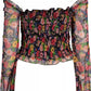 Black Polyester Women Top