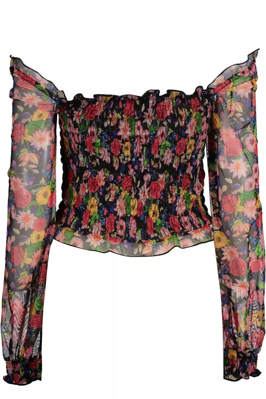 Black Polyester Women Top