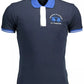 Blue Cotton Men Polo Shirt