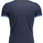 Blue Cotton Men Polo Shirt