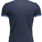 Blue Cotton Men Polo Shirt