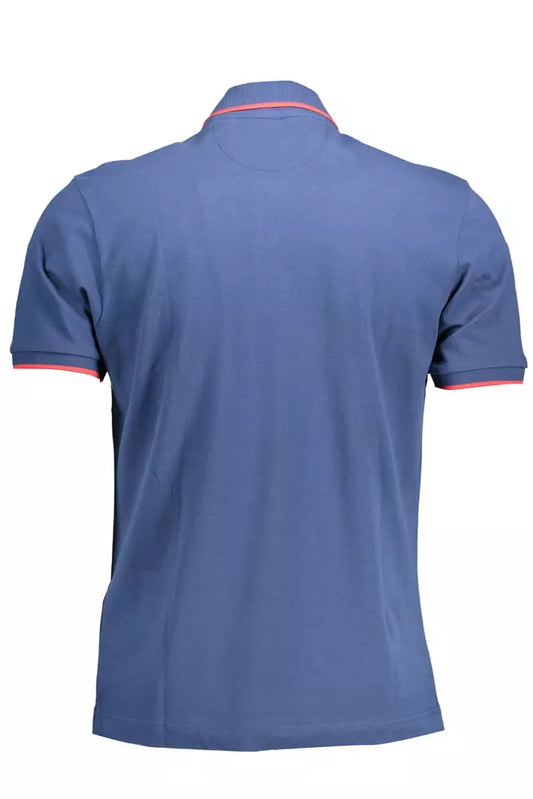 Blue Cotton Mens Polo Shirt