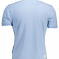 Light Blue Cotton Men Polo Shirt