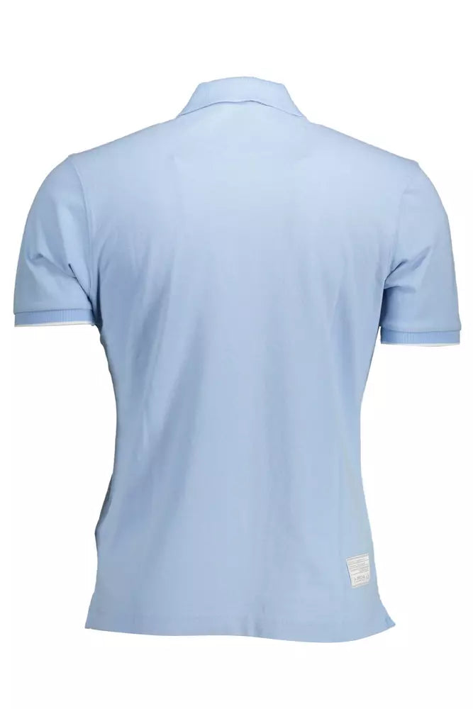 Light Blue Cotton Men Polo Shirt