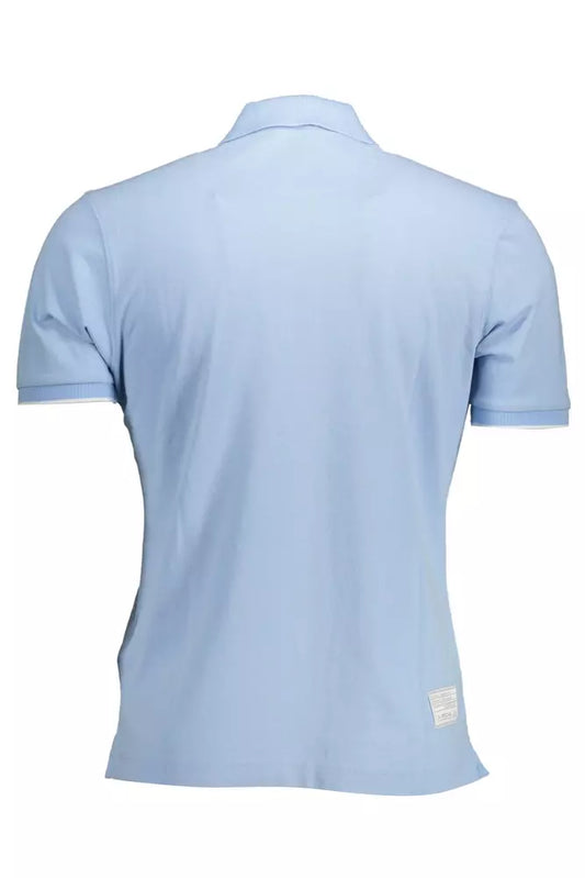 Light Blue Cotton Men Polo Shirt