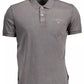 Gray Cotton Men Polo