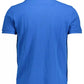 Blue Cotton Men Polo Shirt