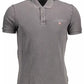 Gray Cotton Men Polo Shirt